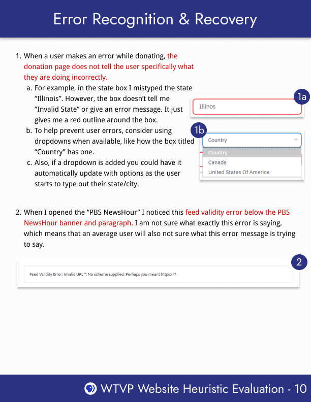 Error Recognition & Recovery
